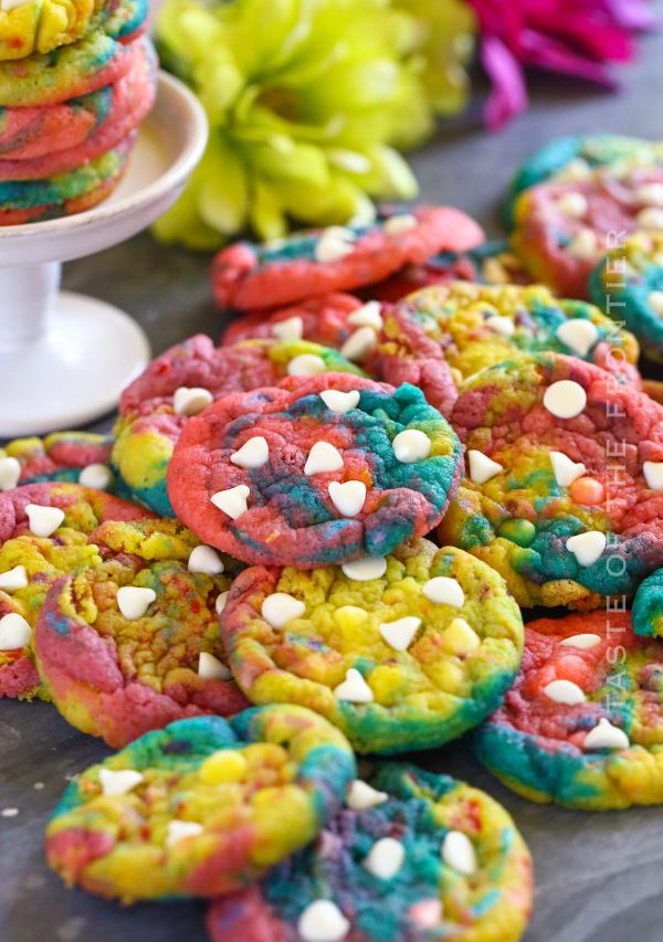 marble multi-colored cookies