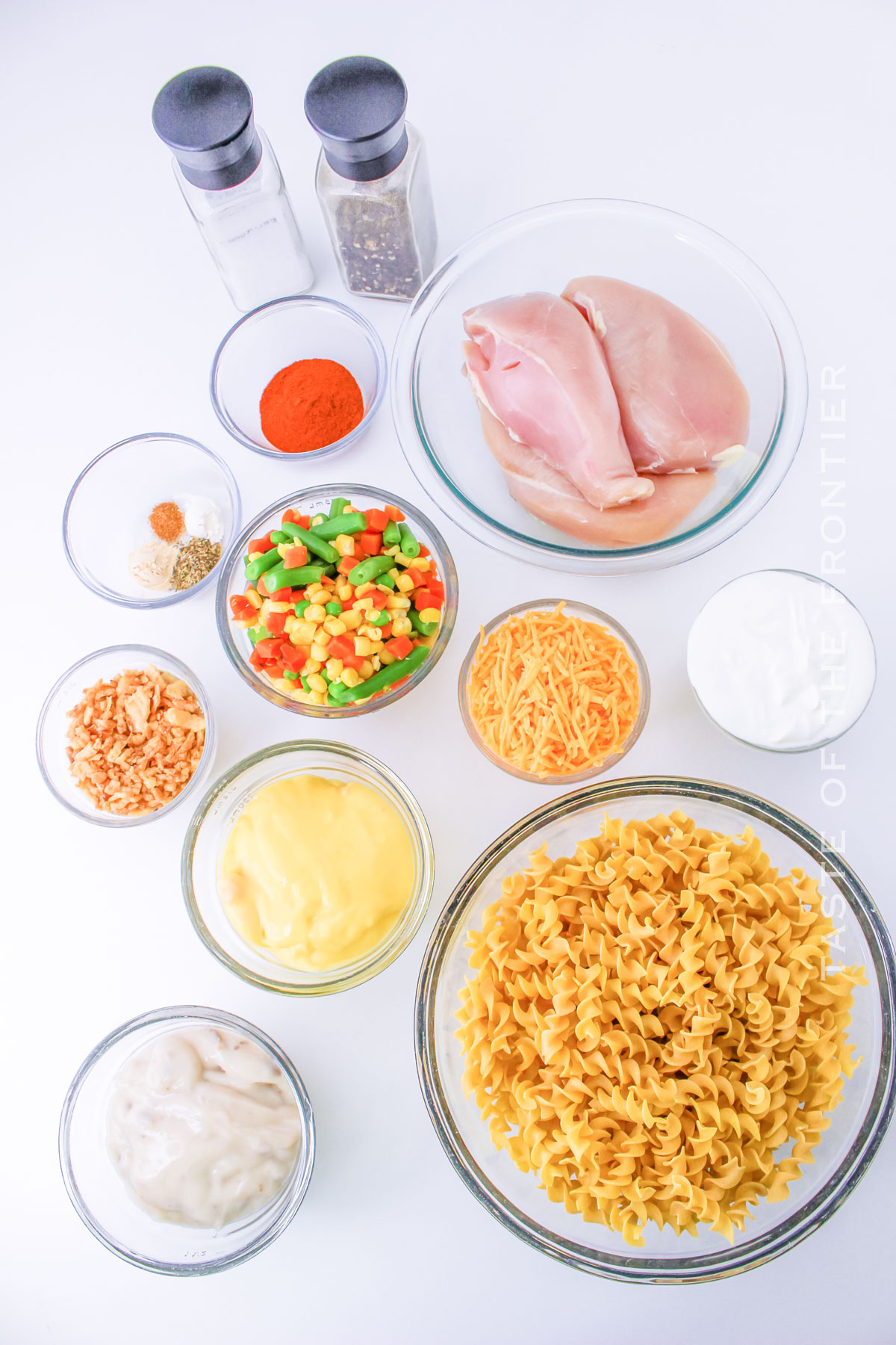 ingredients for Slow Cooker Chicken Pasta, AKA Crockpot Chicken Noodle Casserole