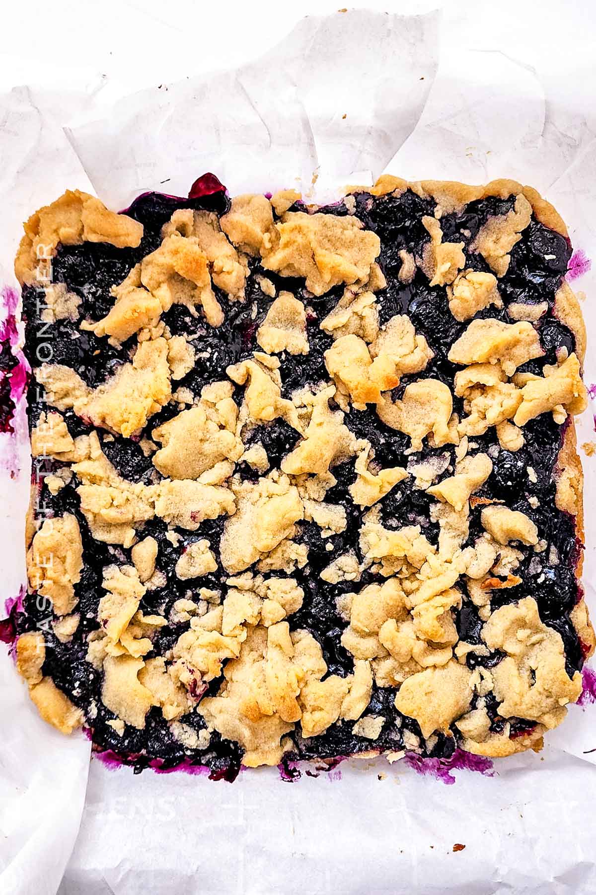 baked bar recipe with blueberry filling