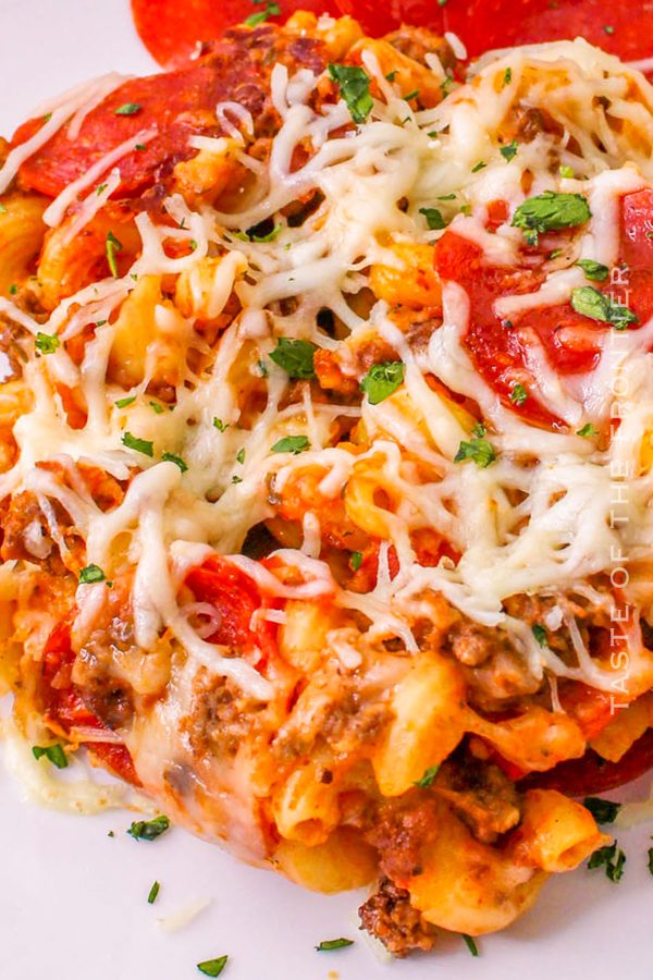 Pizza Casserole made in the Crockpot