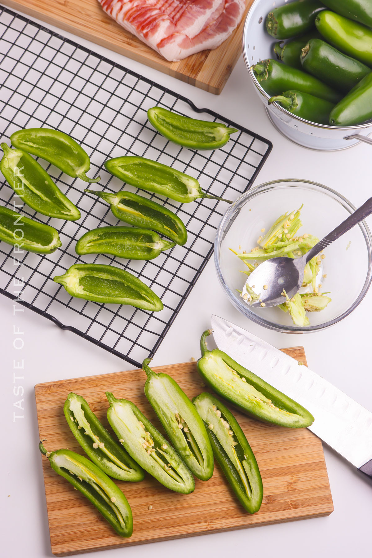 preparing the peppers