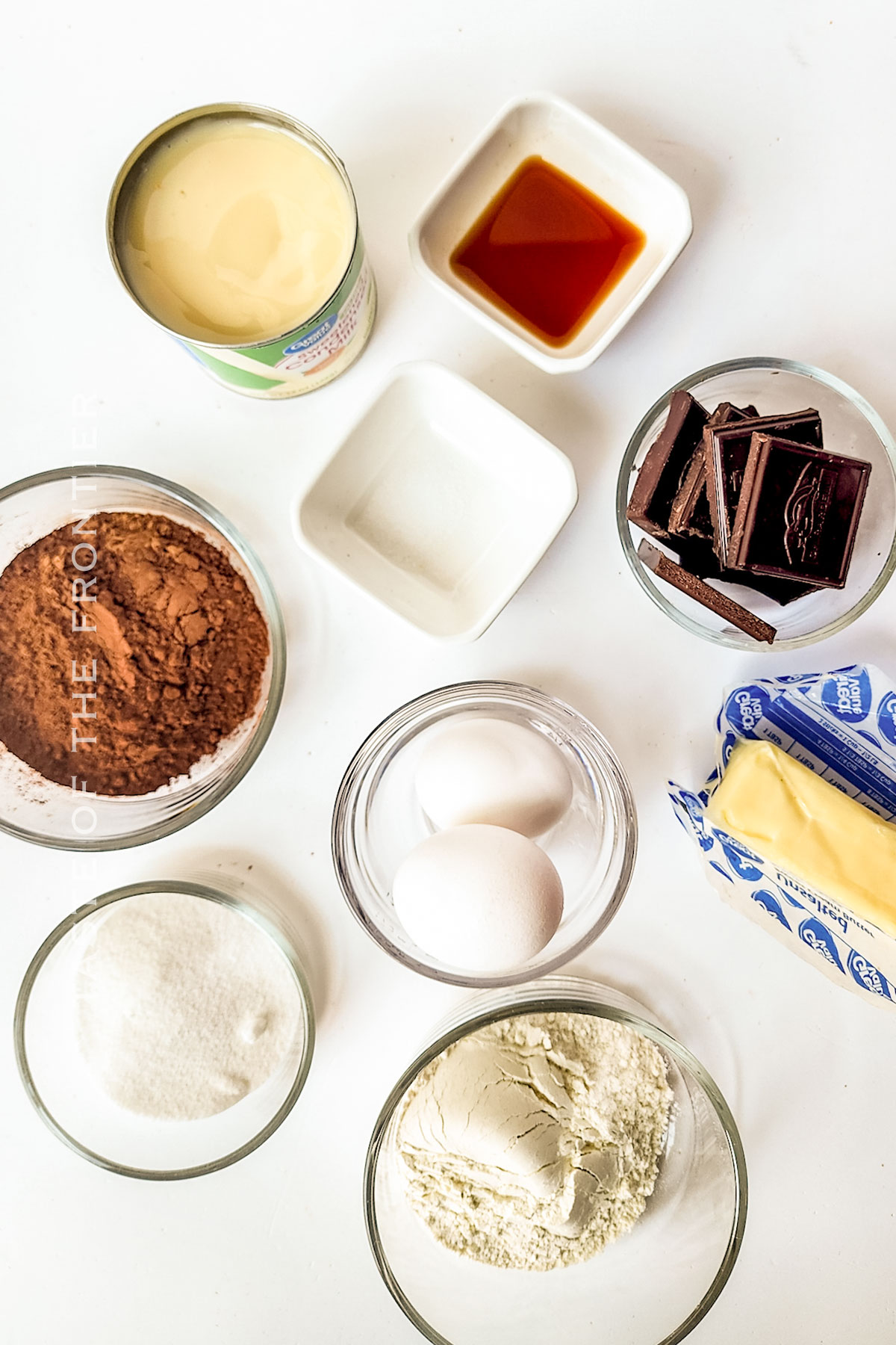 Condensed Milk Brownie ingredients