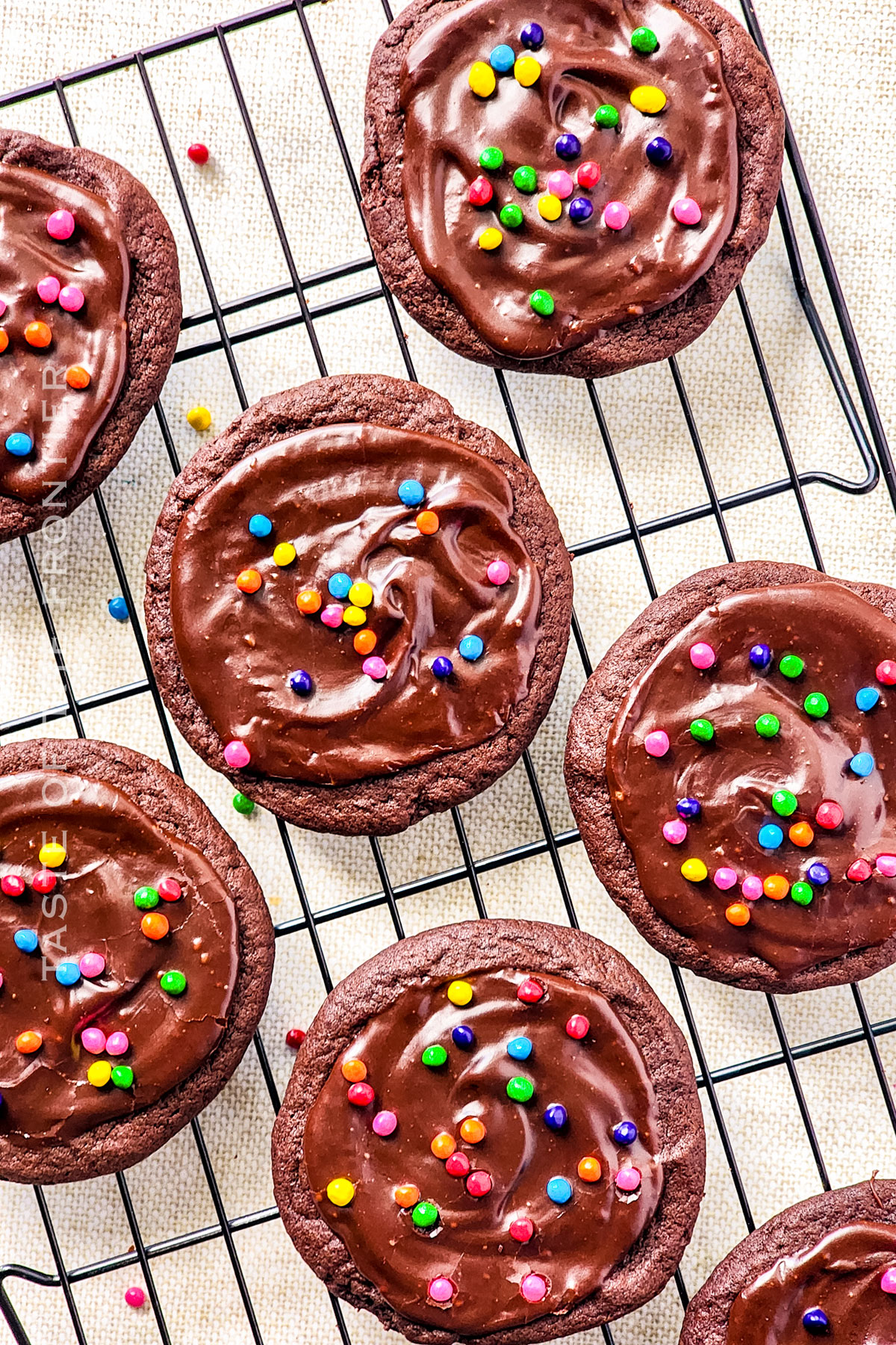 decorated cookies with rainbow sprinkles