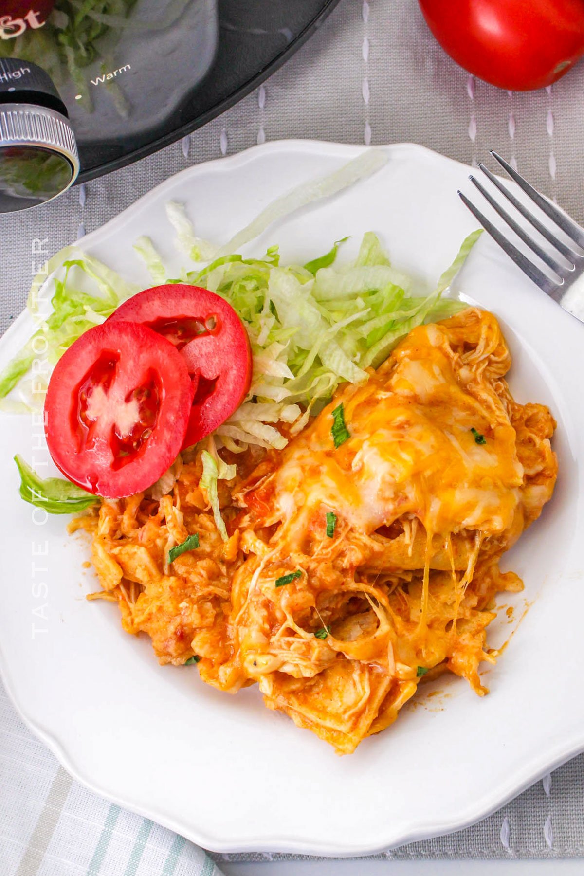 Crockpot Chicken Enchilada Casserole - Taste of the Frontier