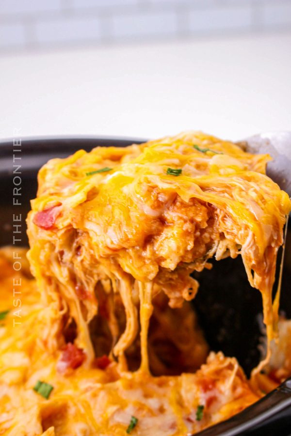 Crockpot Chicken Enchilada Casserole - Taste of the Frontier