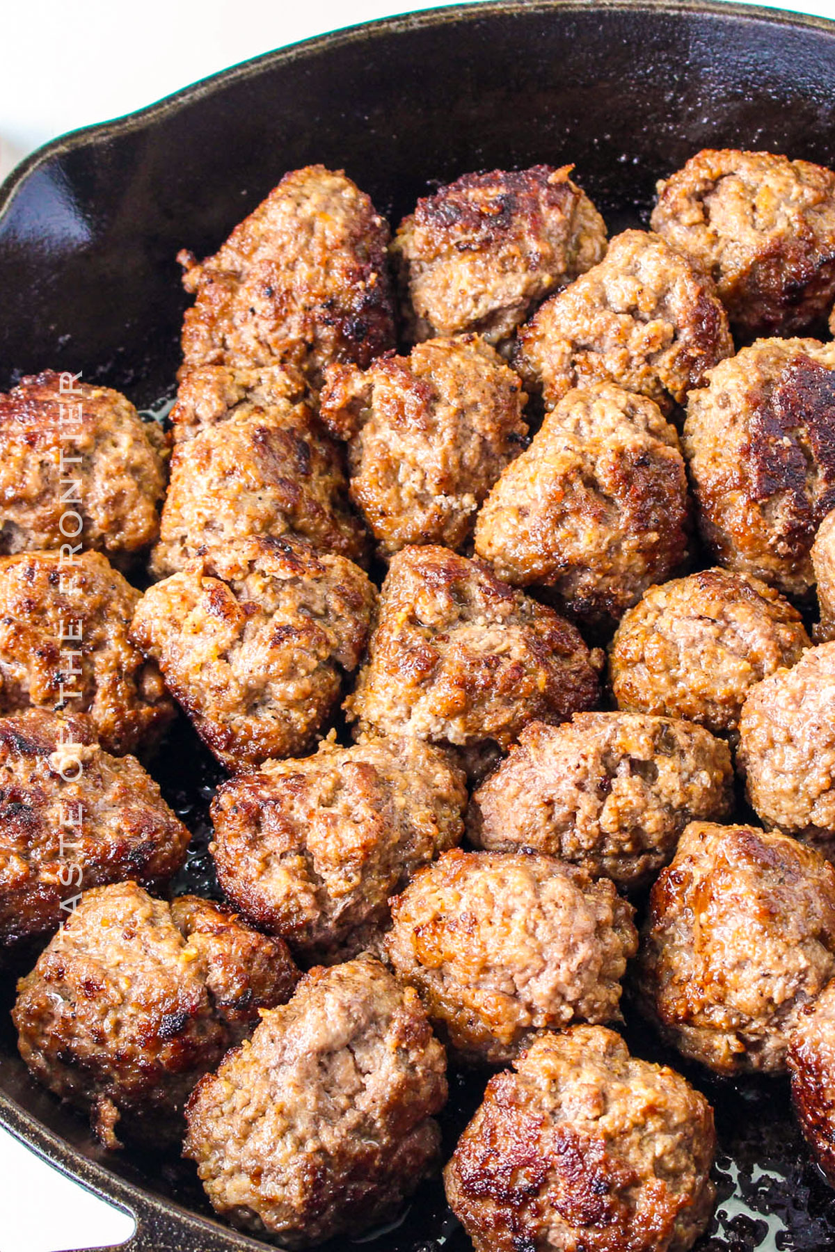 meatballs cooked in cast iron