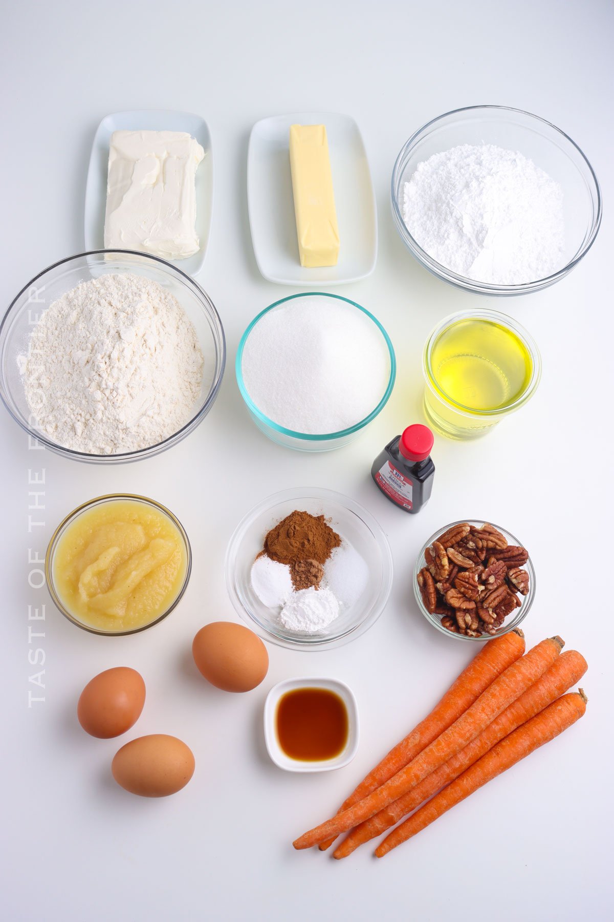 Carrot Cake Bars with Cream Cheese Frosting ingredients