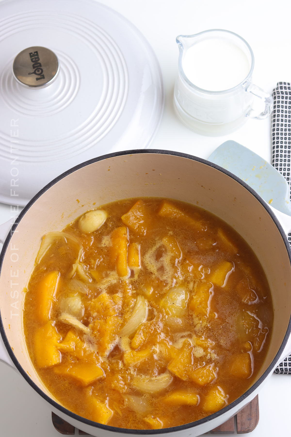 cooking the pumpkin