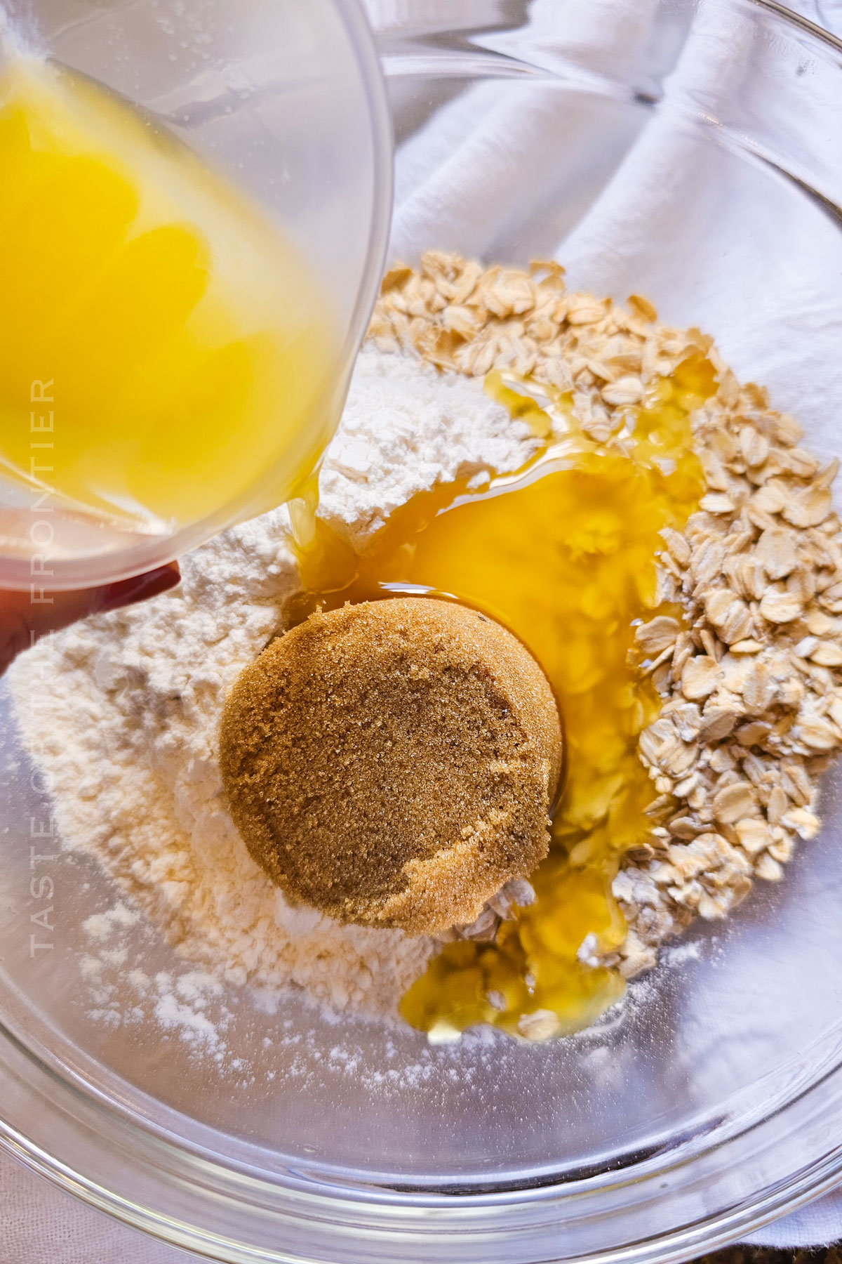 making the oat topping