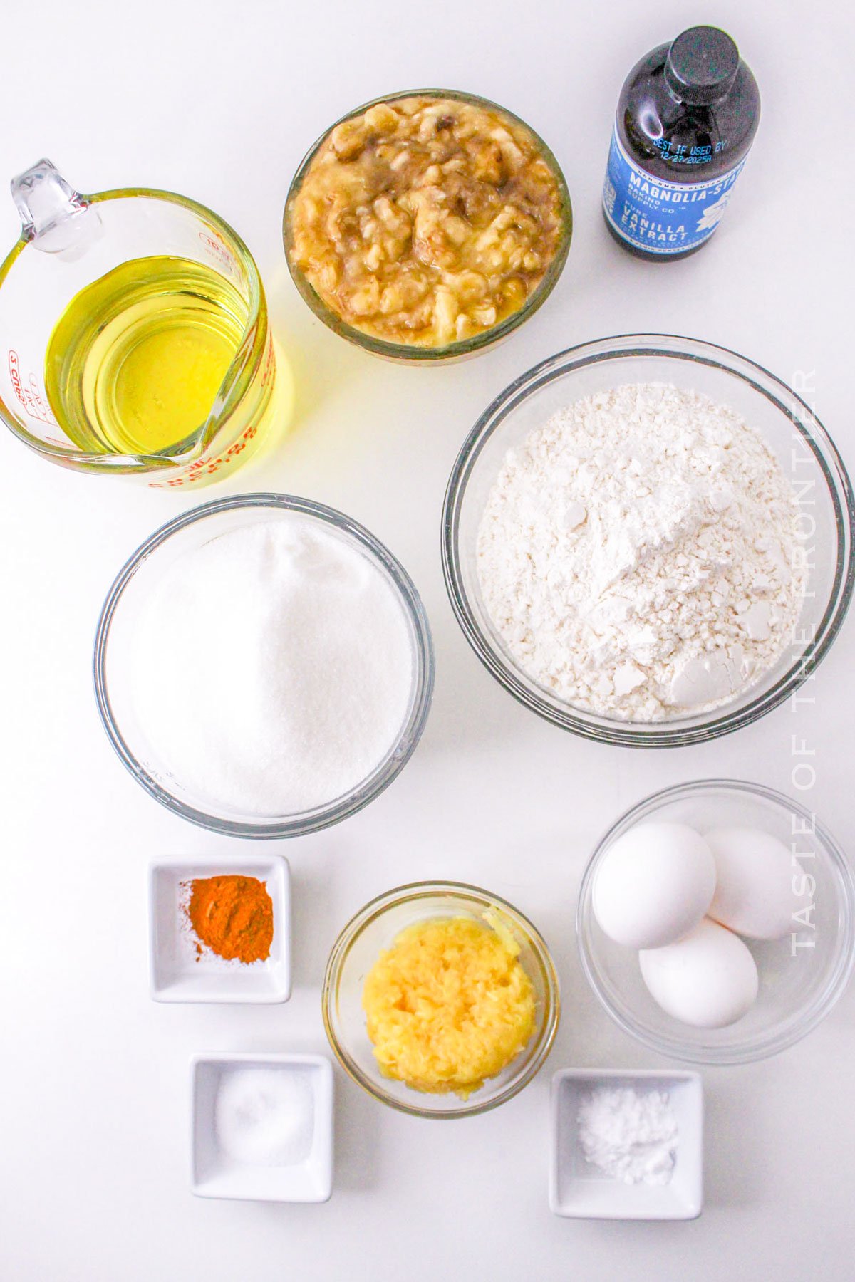 Pineapple Banana Bread ingredients