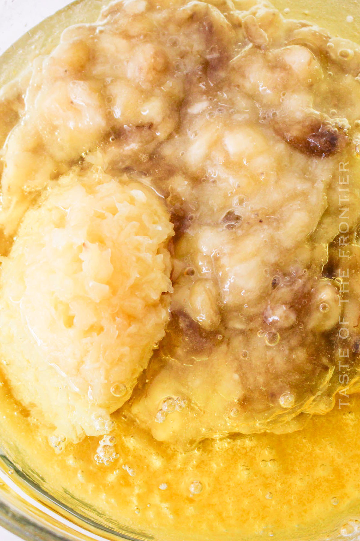 mixing the quick bread batter