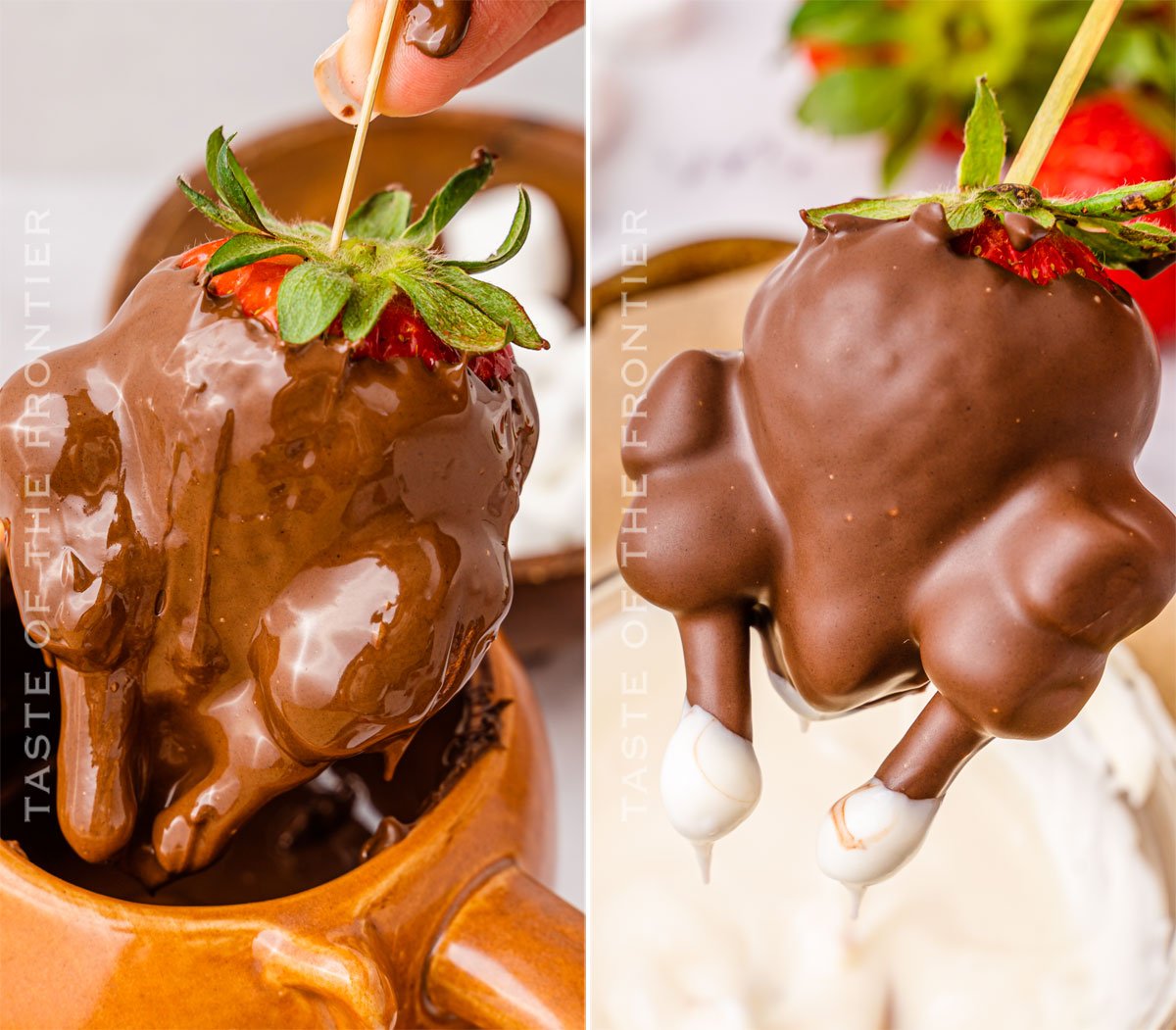 dipping strawberries in chocolate