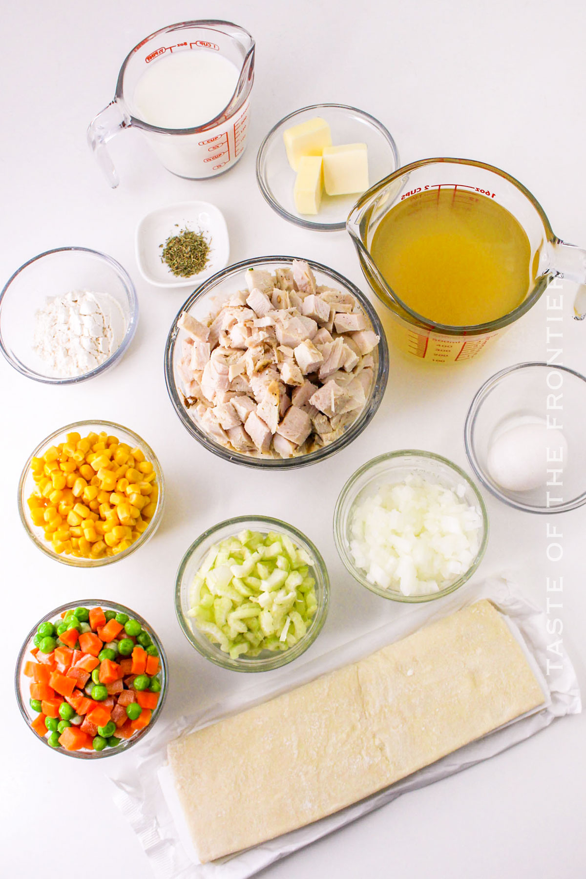 Turkey Pot Pie with Puff Pastry ingredients