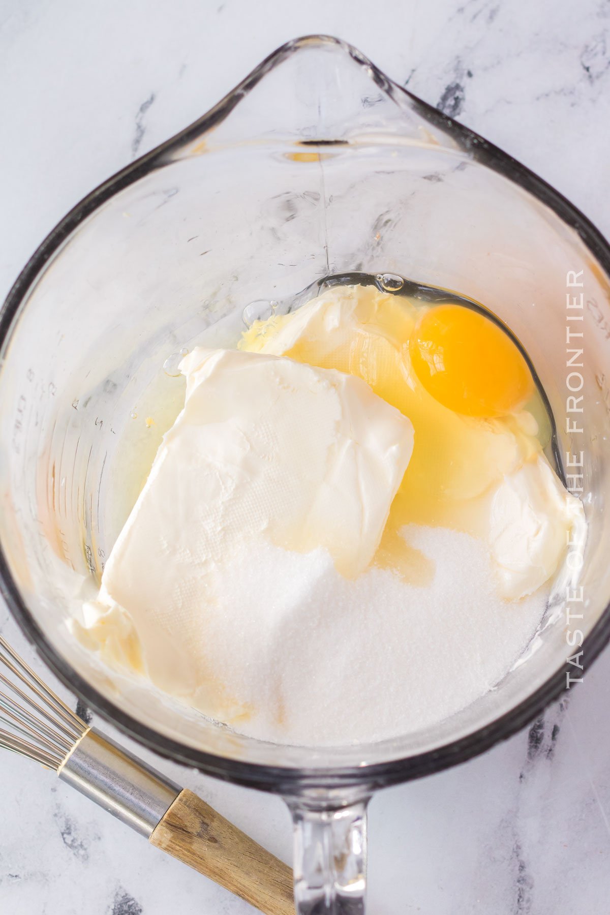 filling - cream cheese, sugar, and eggs
