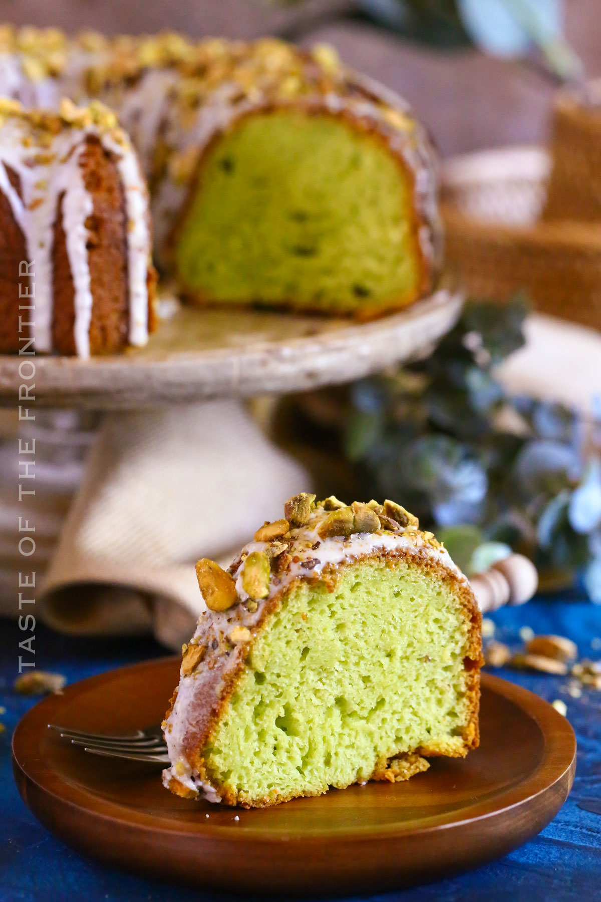 large pistachio bundt cake – just divine delights