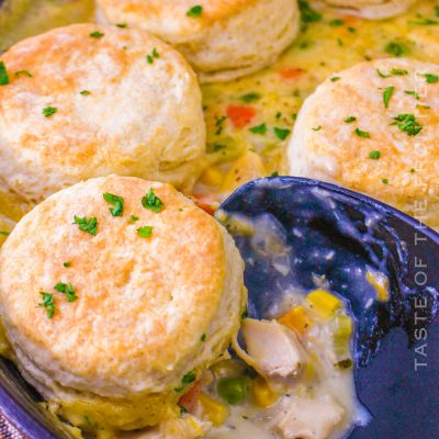 Turkey Pot Pie with Biscuits