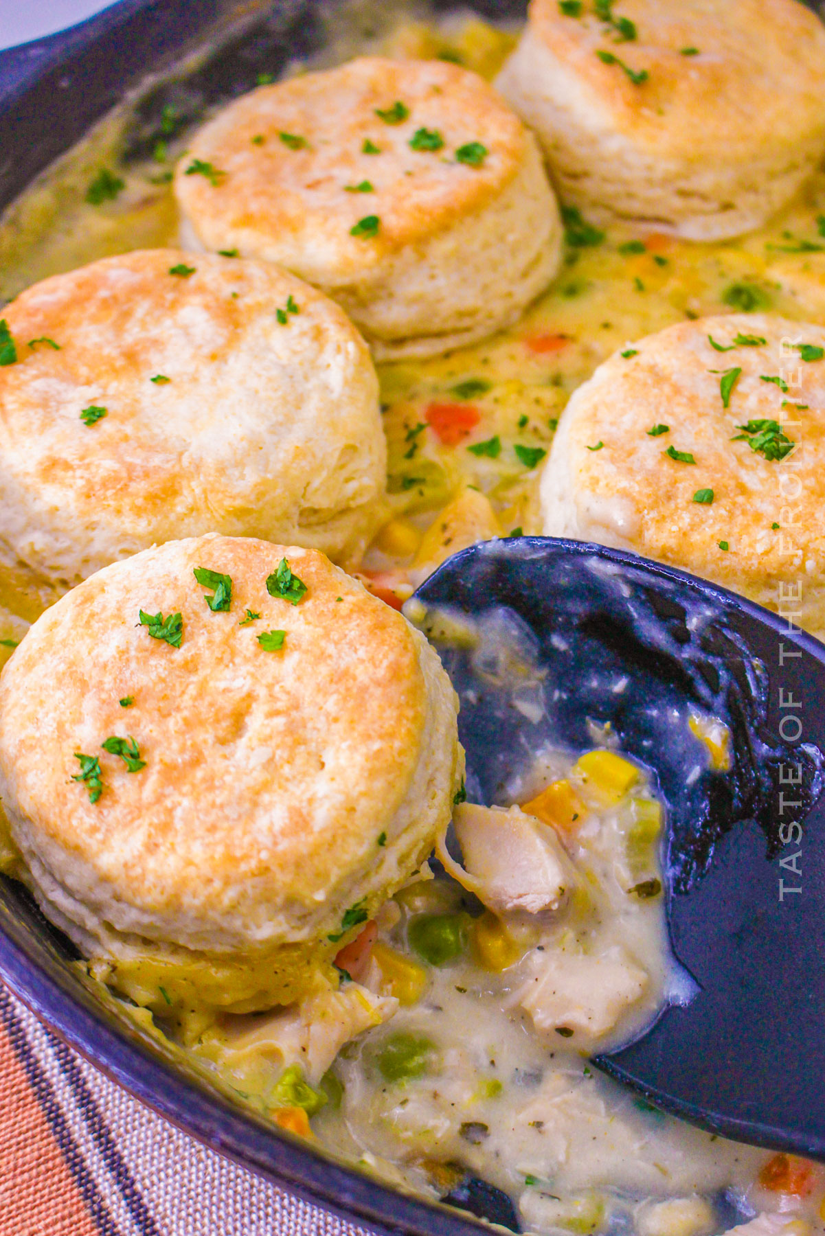 Turkey Pot Pie with Biscuits