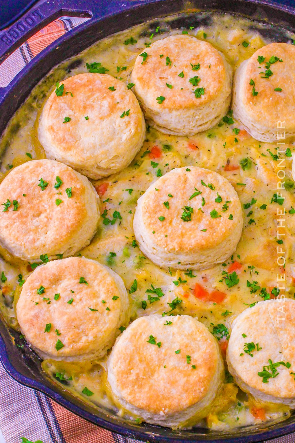 Turkey Pot Pie with Biscuits Taste of the Frontier