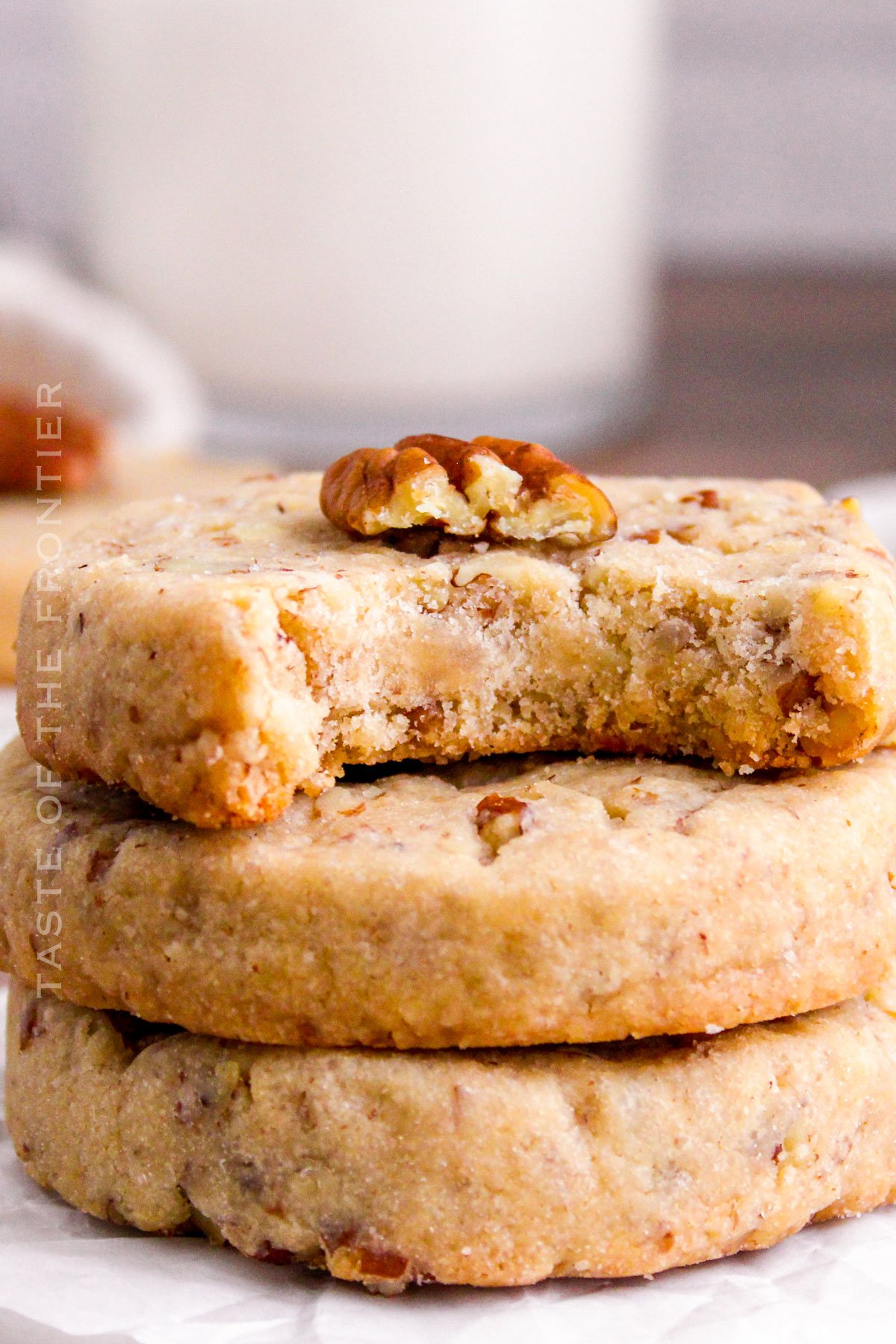 stack of buttery cookies