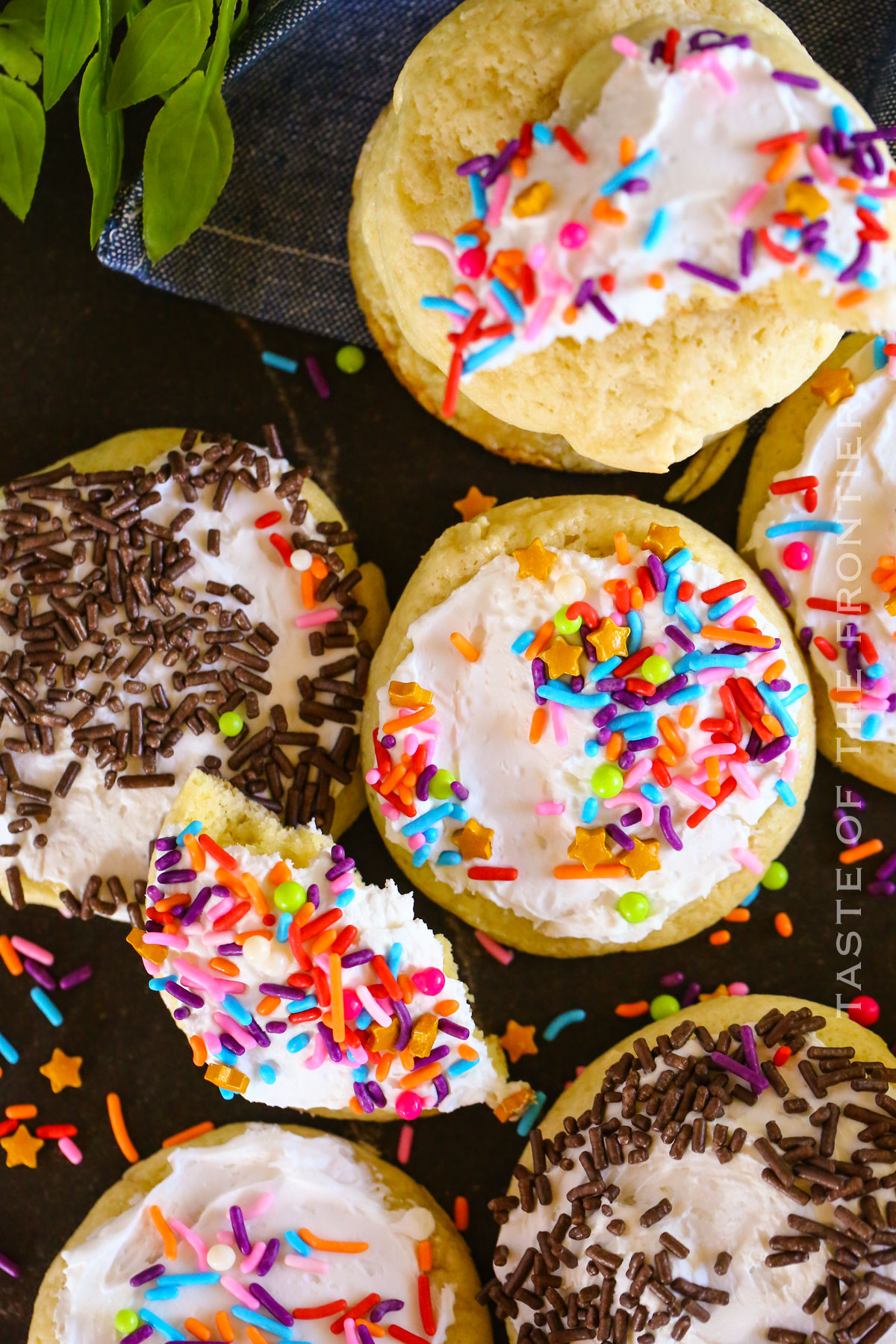 frosted cookies with sprinkles
