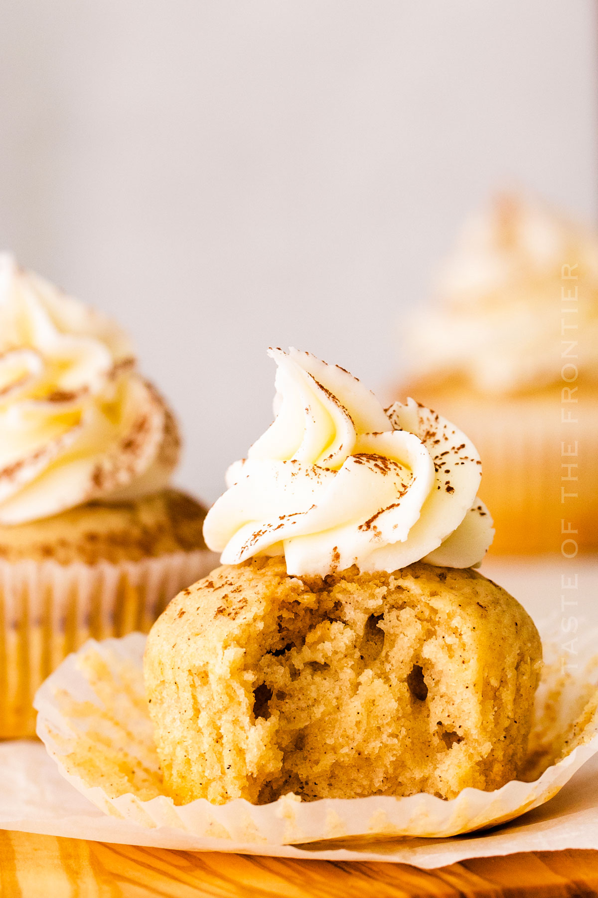 bite of decorated cupcake