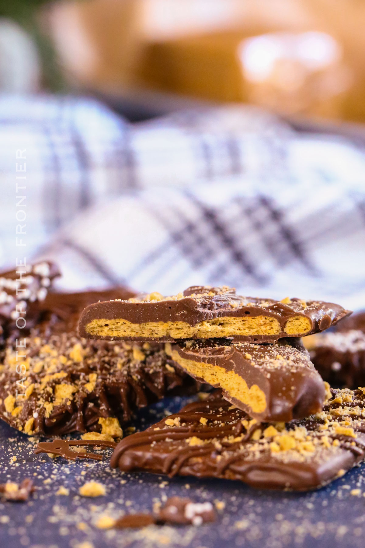 coating crackers in chocolate