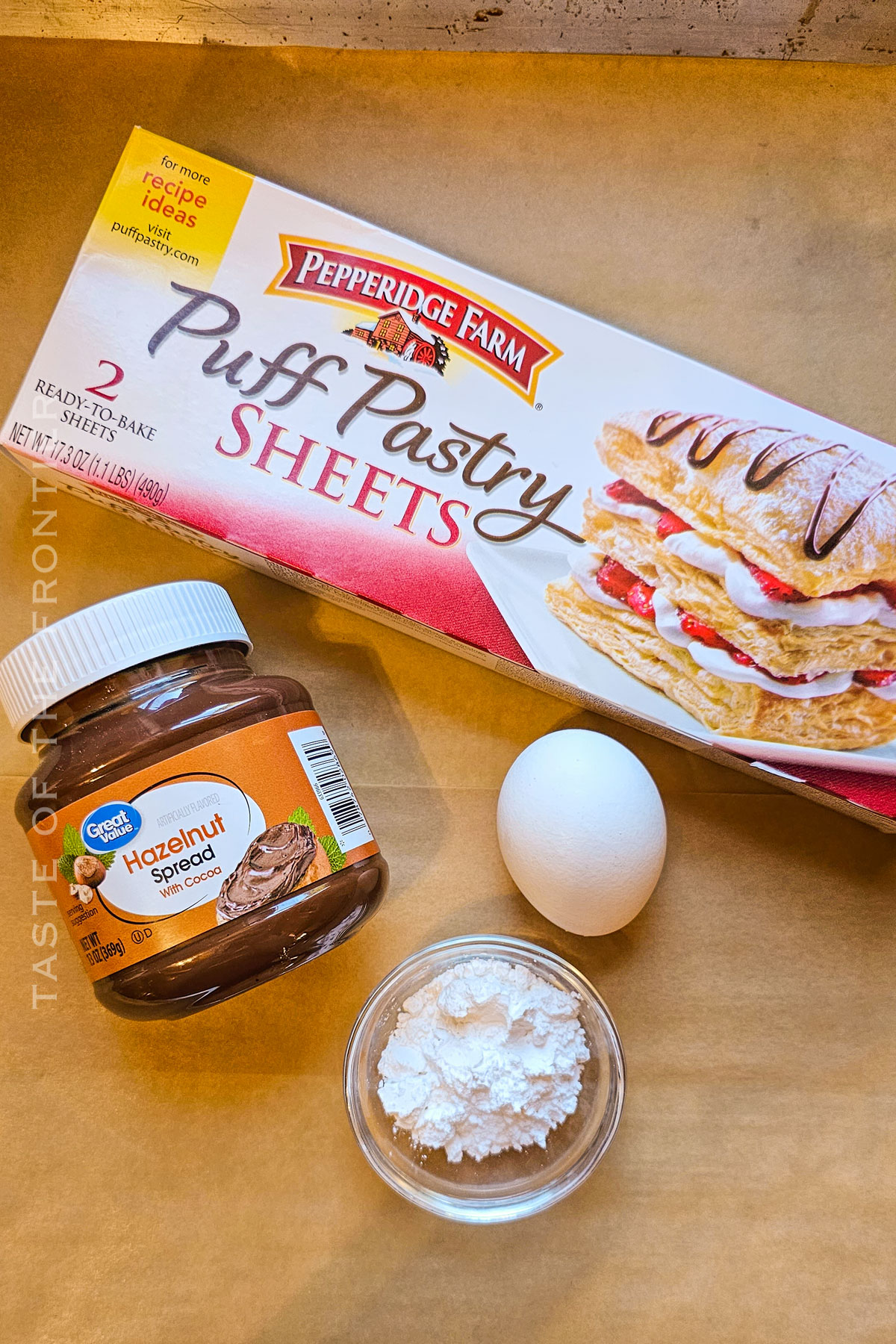 Nutella Puff Pastry ingredients