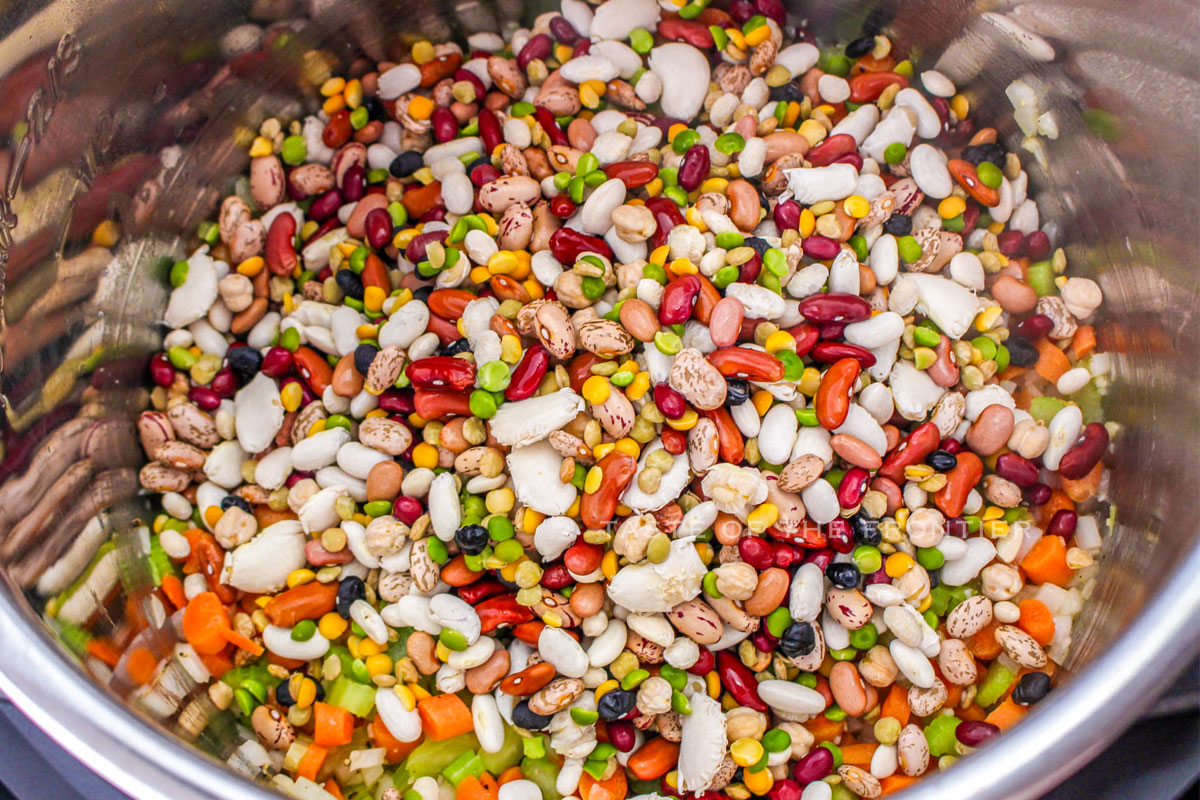 making pressure cooker Bean Soup