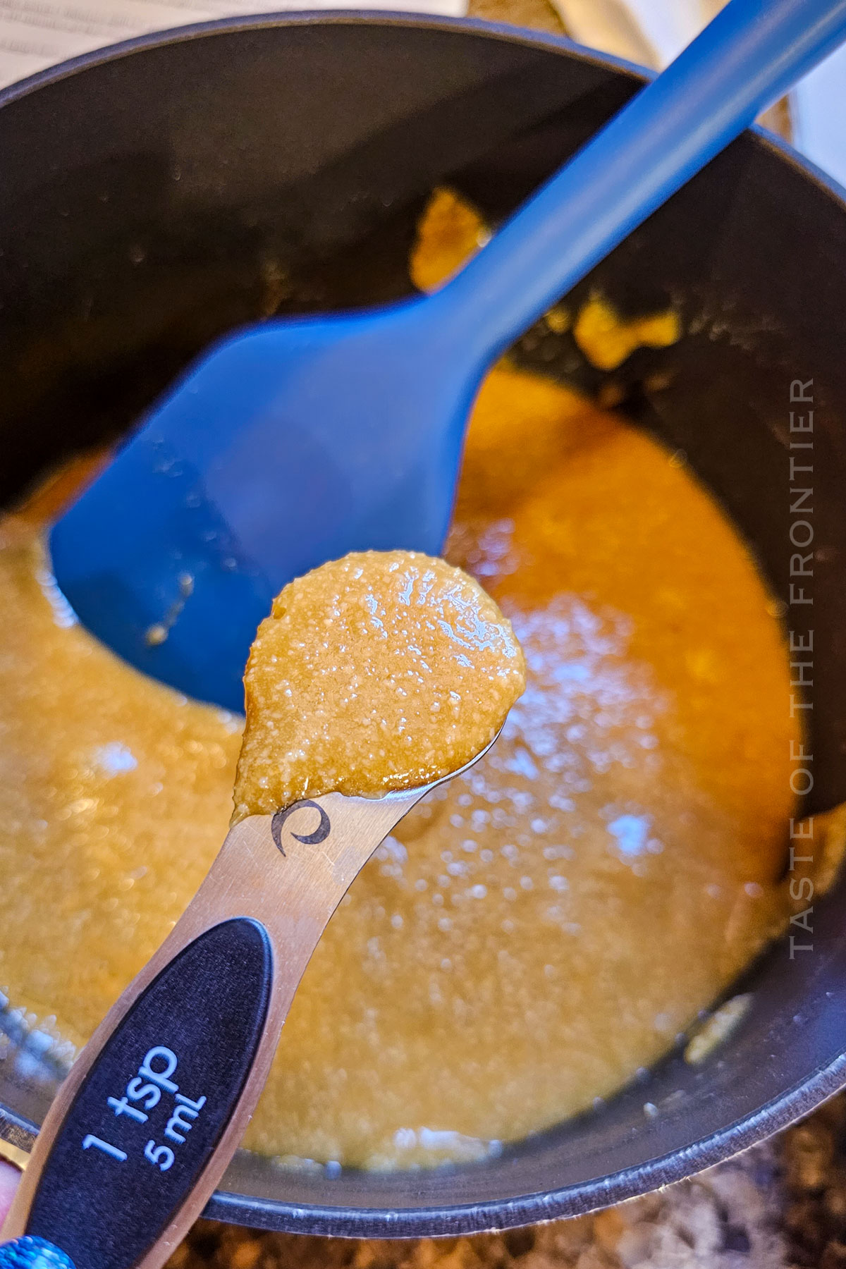 portioning the batter