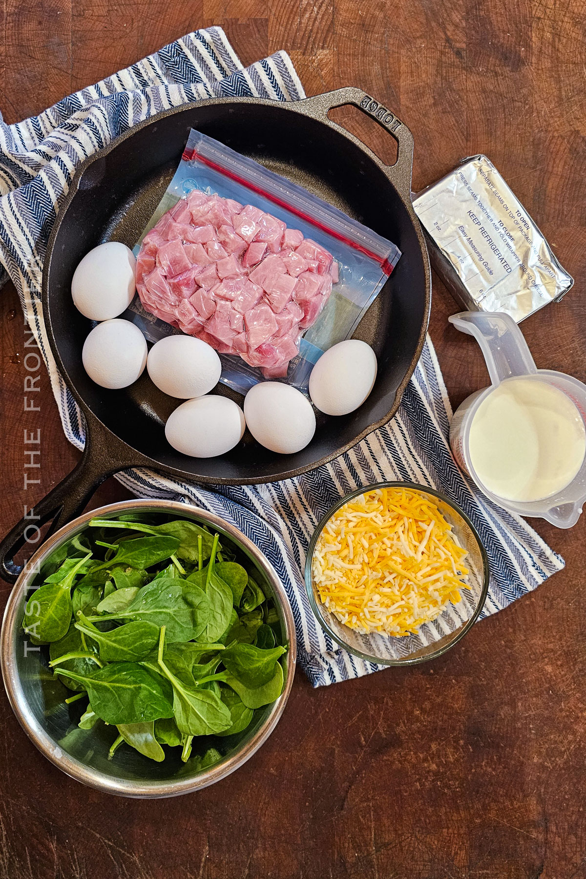 Keto Quiche or Crustless Spinach Quiche ingredients