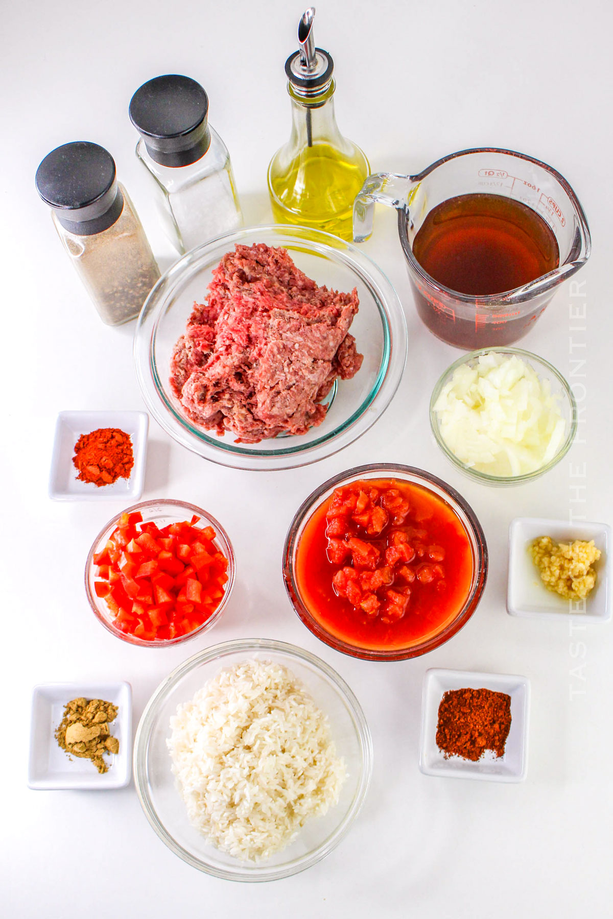 Instant Pot Spanish Rice ingredients