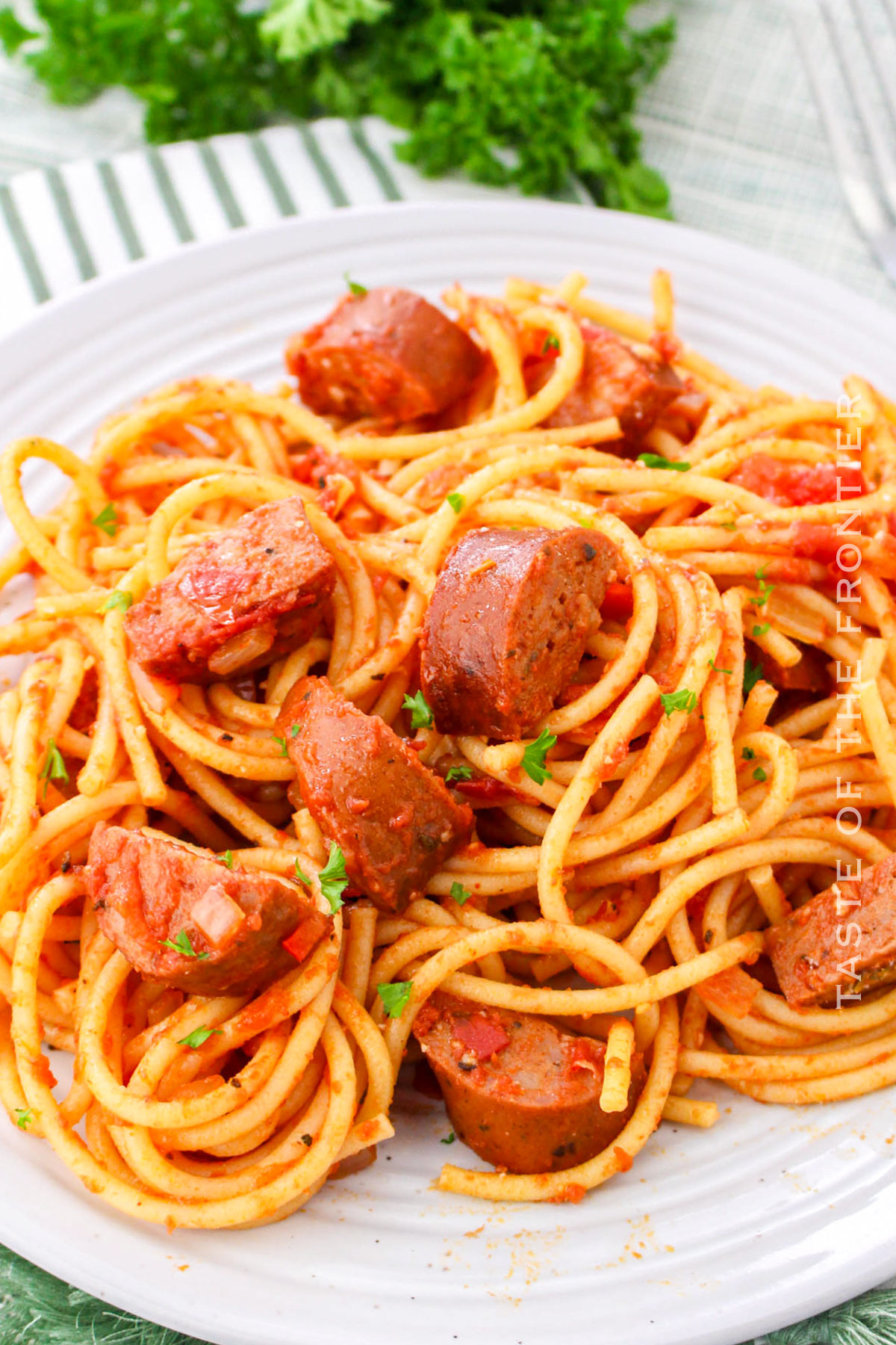 Cajun Sausage Spaghetti recipe