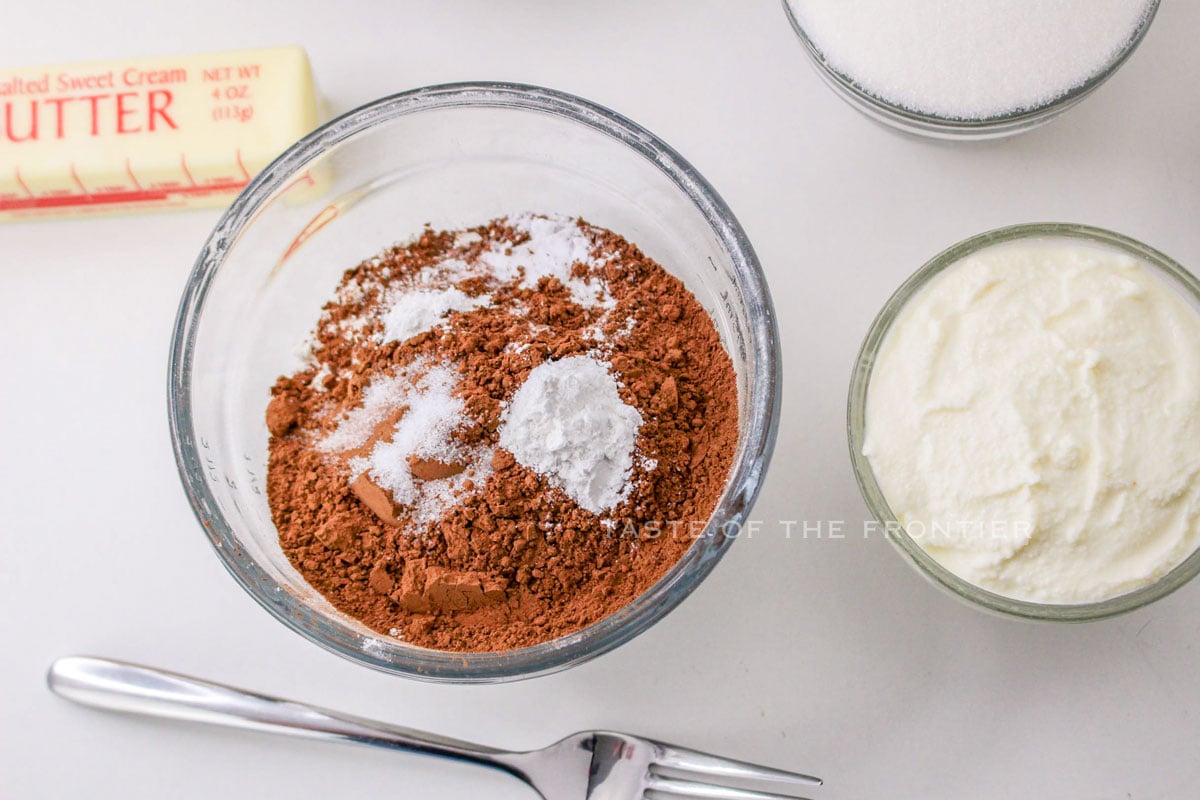 making the cake batter