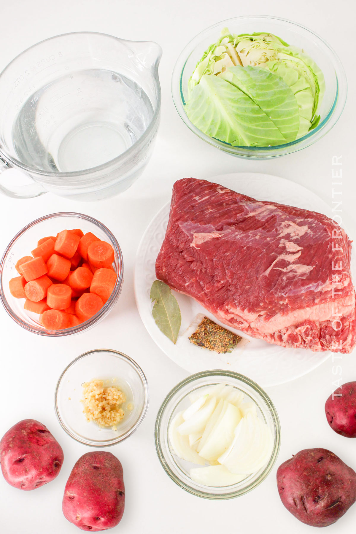 Dutch Oven Corned Beef and Cabbage ingredients