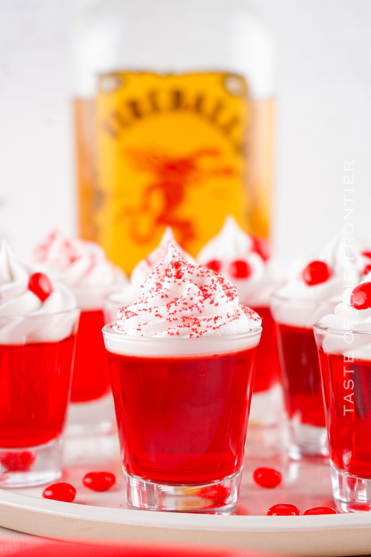 sprinkles on red jello