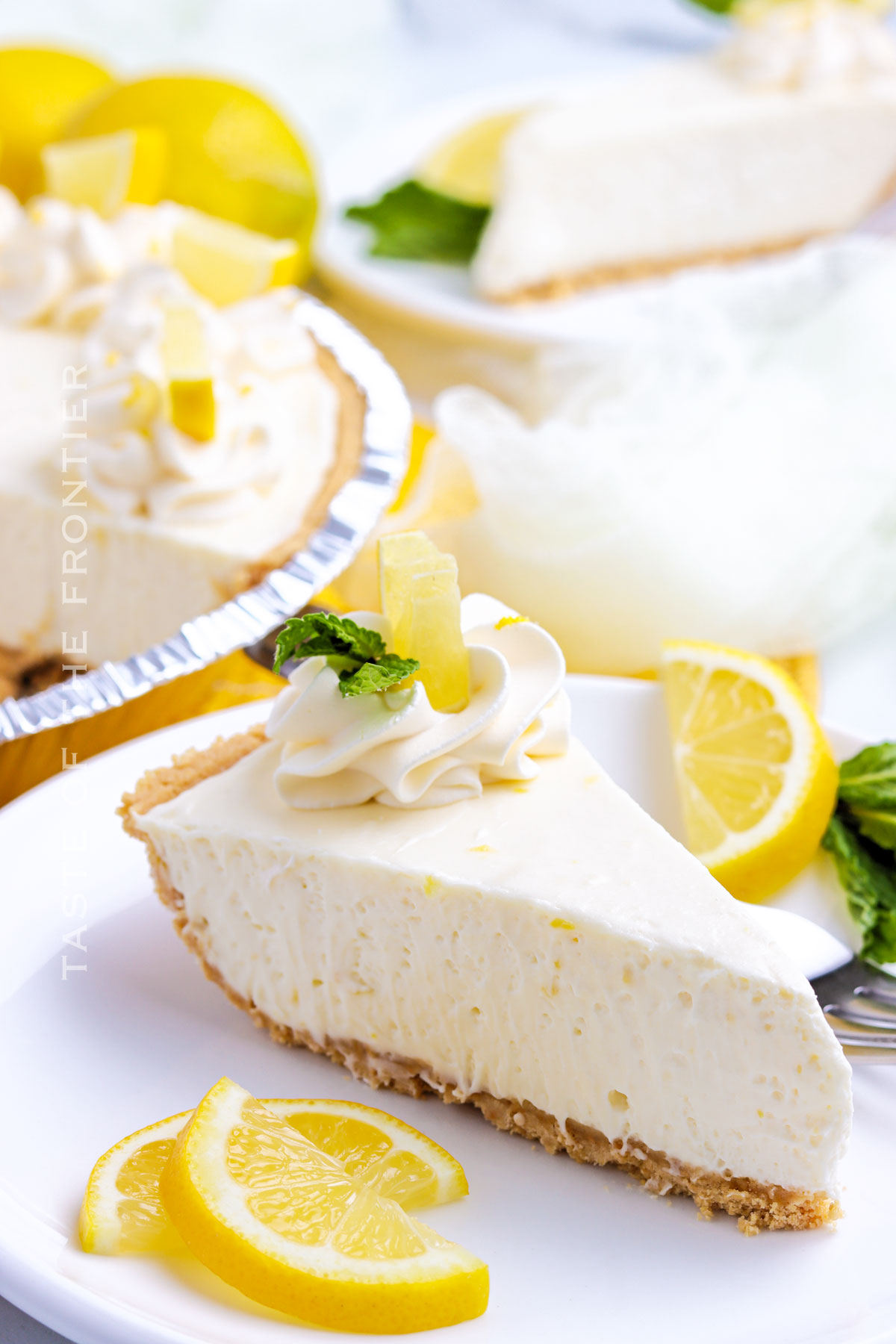 Lemon Icebox Pie with graham cracker crust