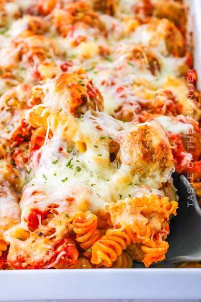 Dump and Bake Meatball Casserole [www.kleinworthco.com]