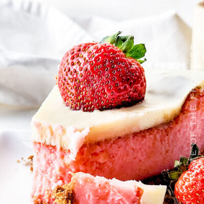 White Chocolate Strawberry Cheesecake