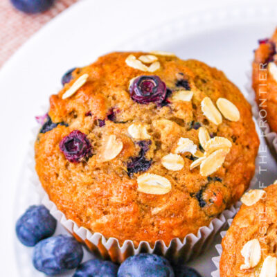 Banana Blueberry Oatmeal Muffins