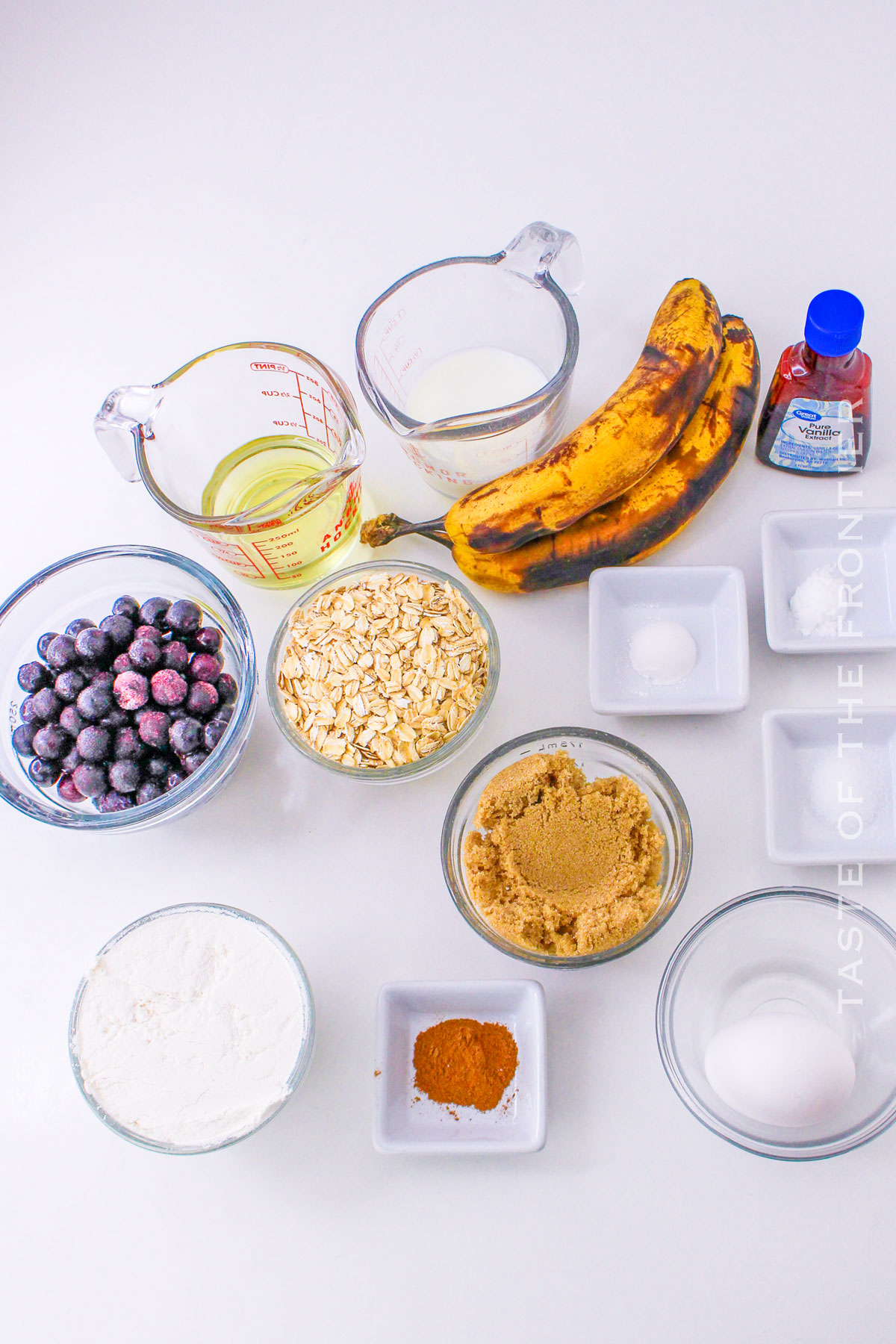 Banana Blueberry Oatmeal Muffin ingredients