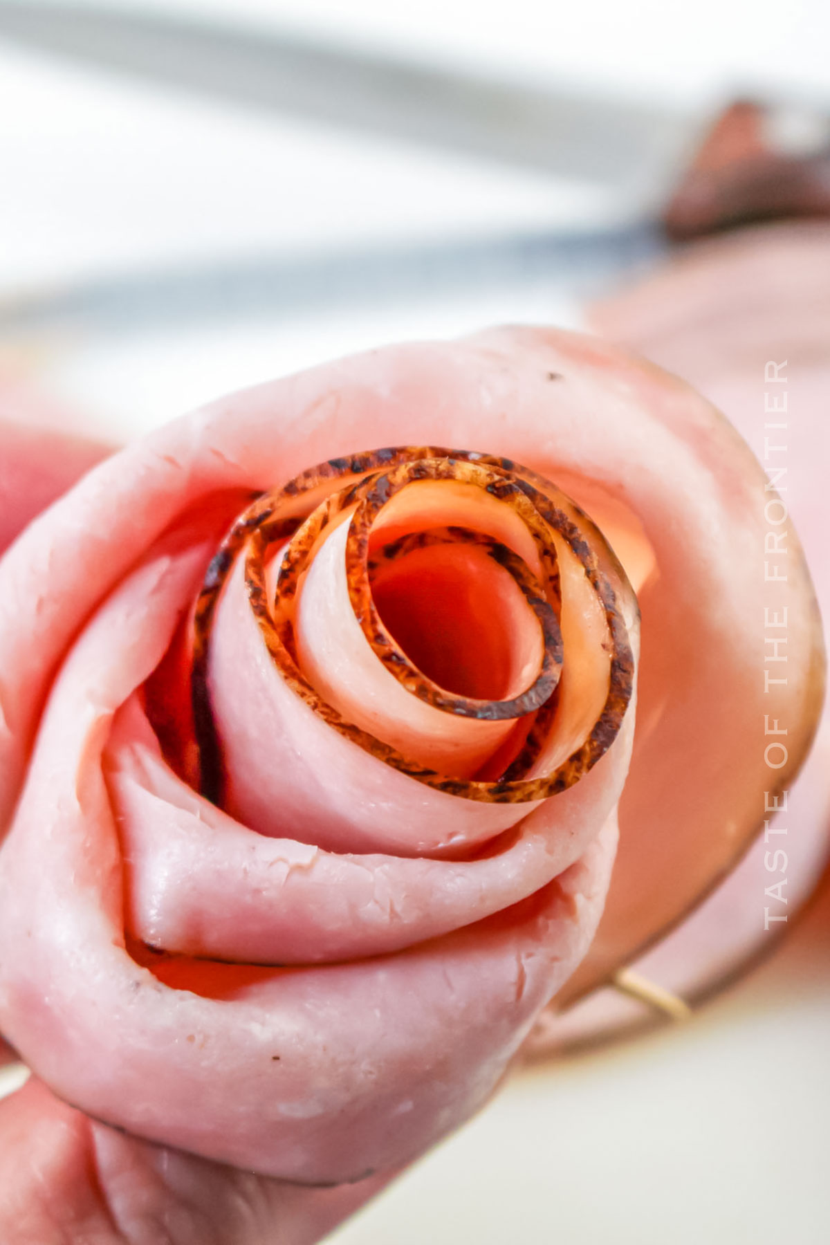 making roses out of lunch meat
