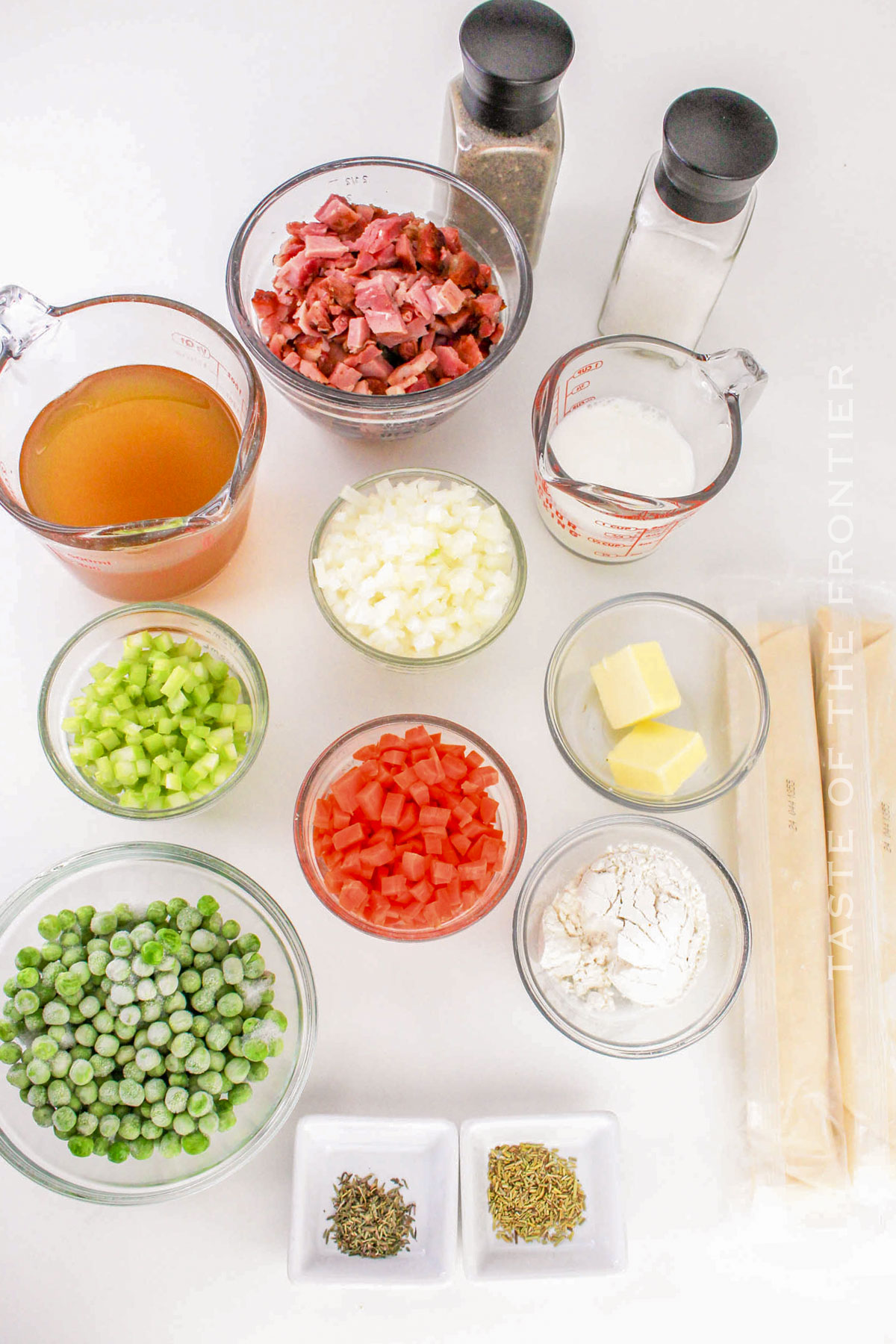 Ham Pot Pie ingredients