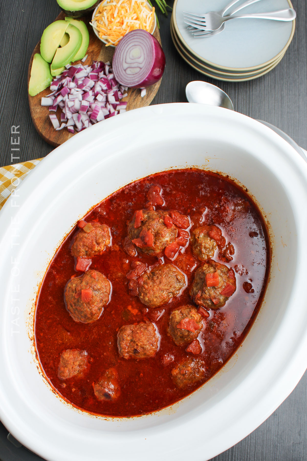 meatball appetizer in the crockpot