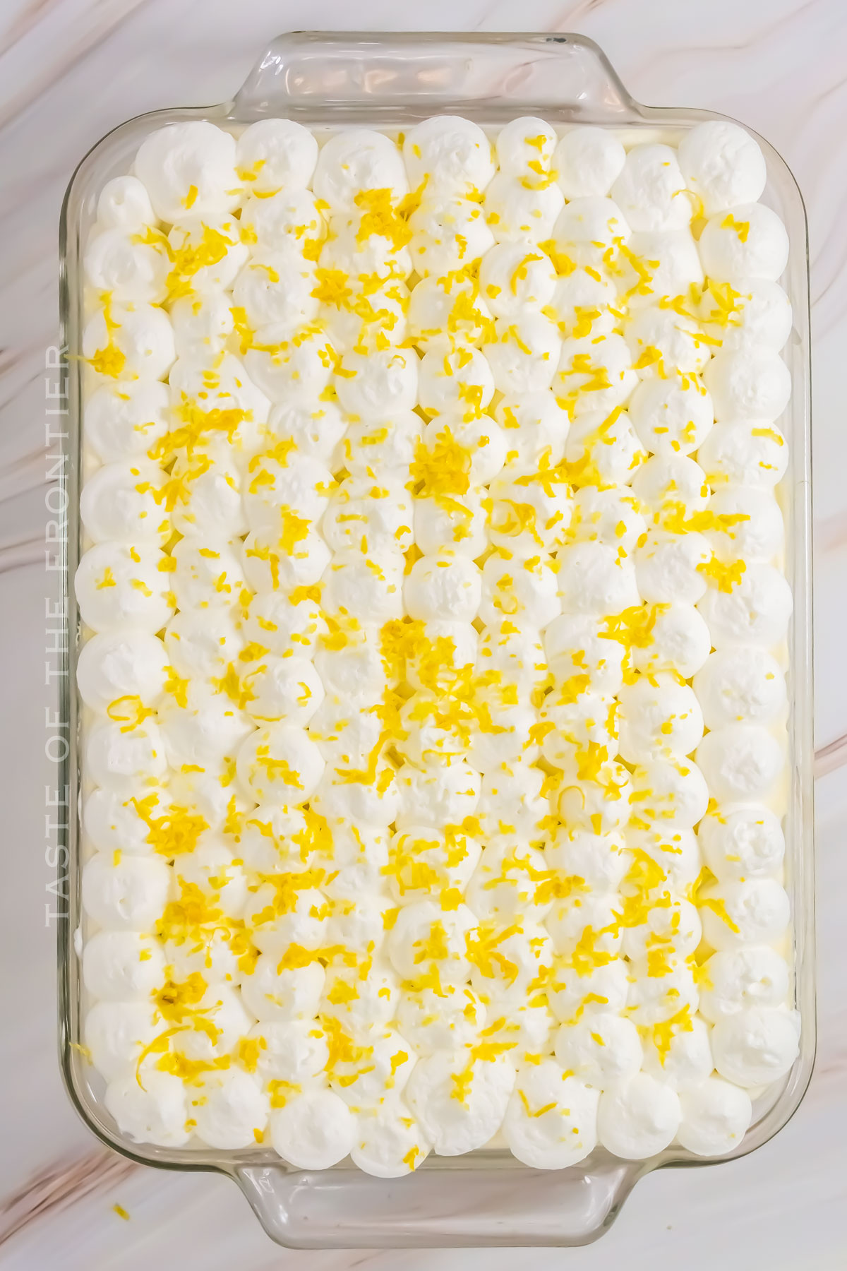 whipped topping with lemon zest