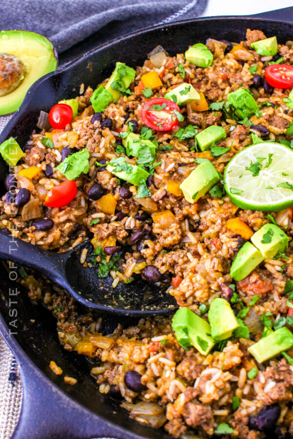 Mexican Beef and Rice Skillet