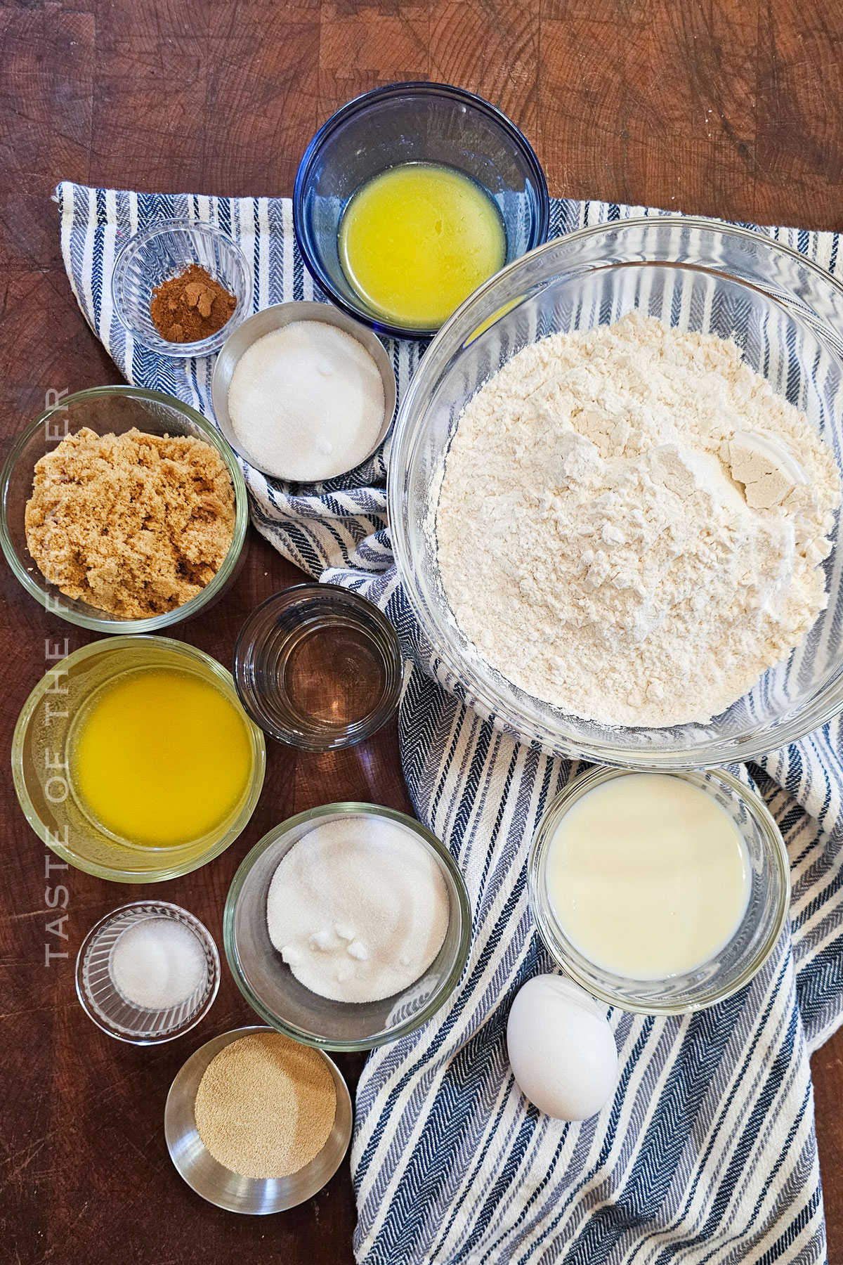 Small Batch Cinnamon Roll ingredients