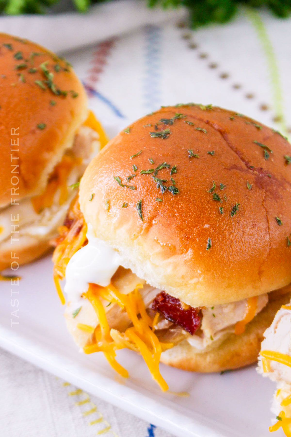 lunch sliders with bacon and cheese