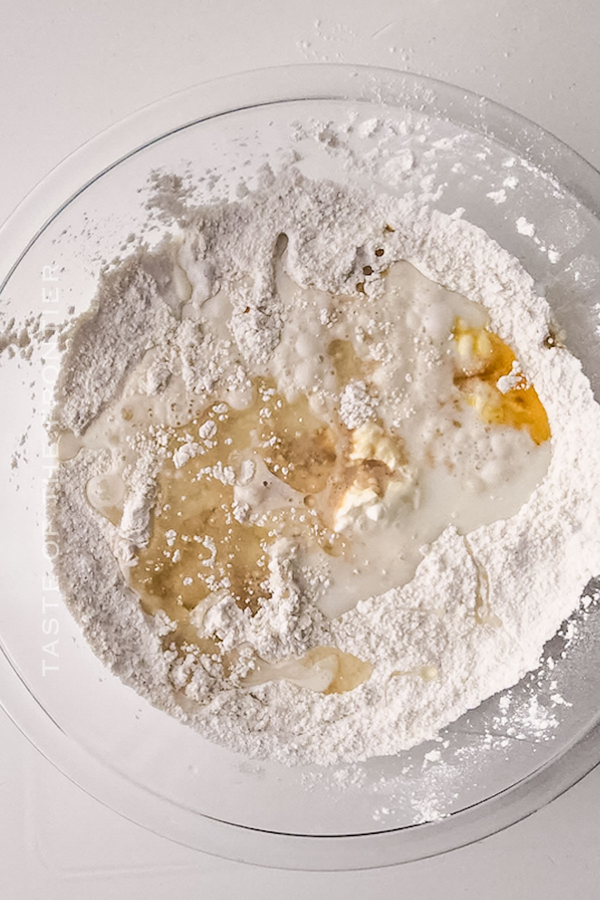 mixing the quick bread batter