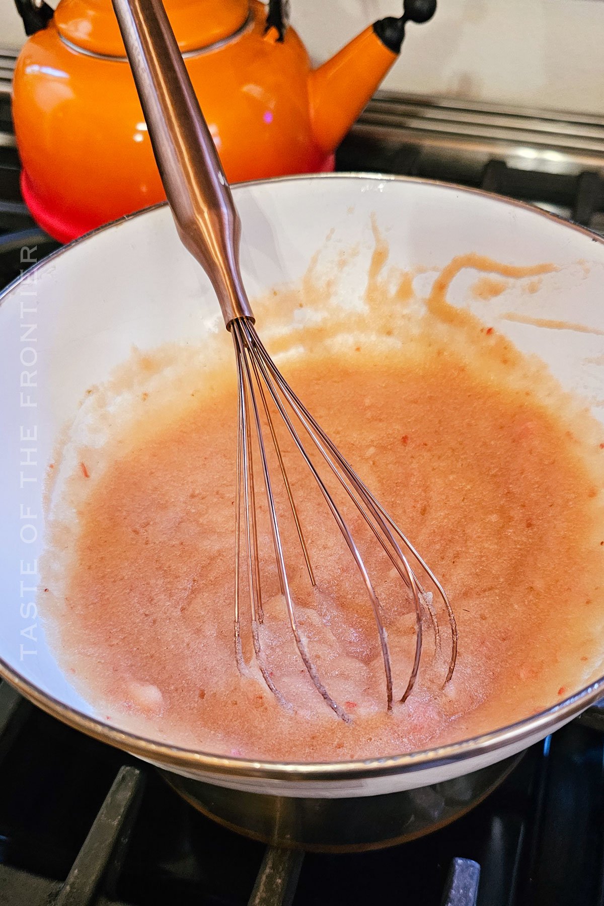 cooking the fruit and gelatin