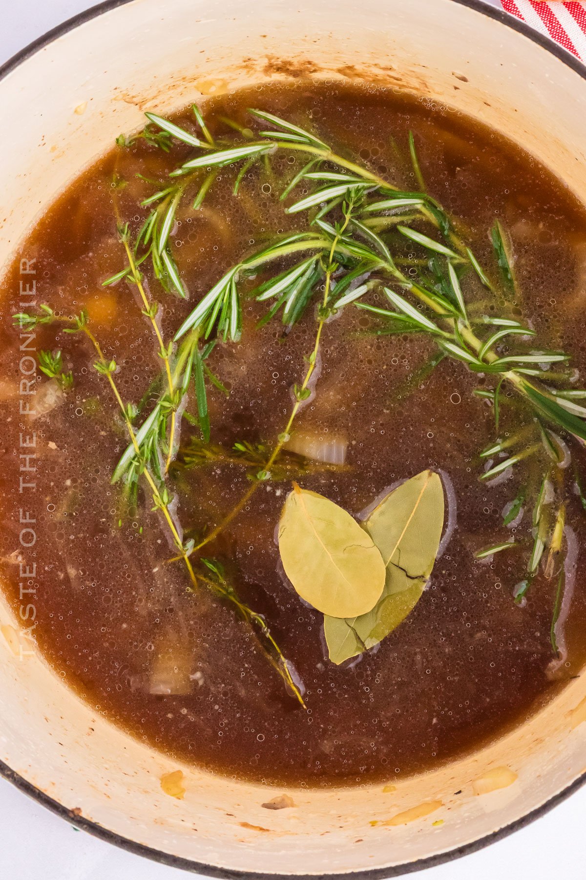 simmer with herbs